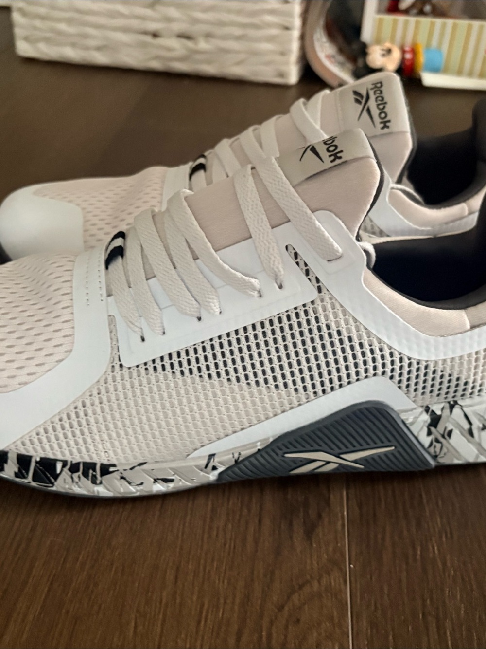 Reebok Men’s White and Black Athletic Training Shoes